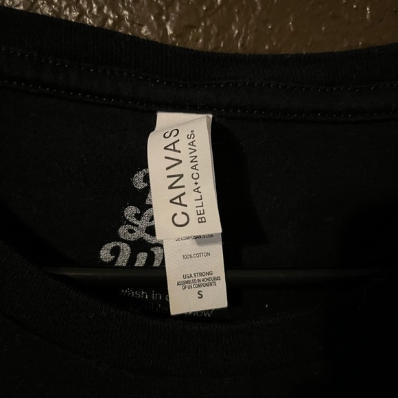 Black Short Sleeve Tee with Wolf by Her Little Wolves, Size Small - Picture 3 of 6